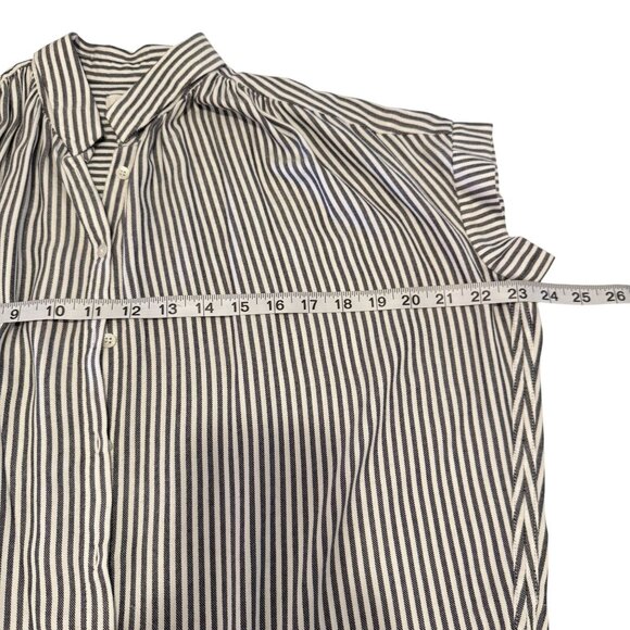 Madewell Womens Central Drapey Gray Striped Button Down Collared Shirt Size XXS - Picture 8 of 9